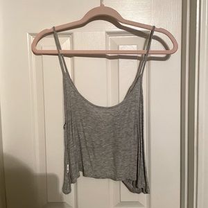 Size S, Grey Twist Back Crop Top